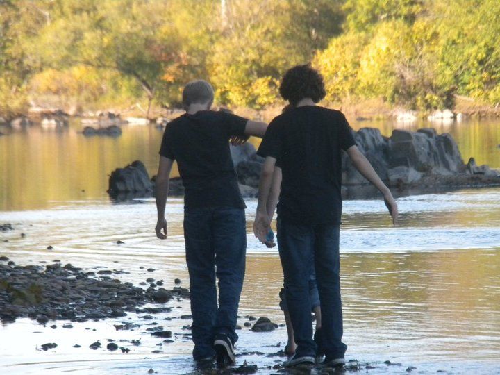 middle school outdoor camp hiking on the river